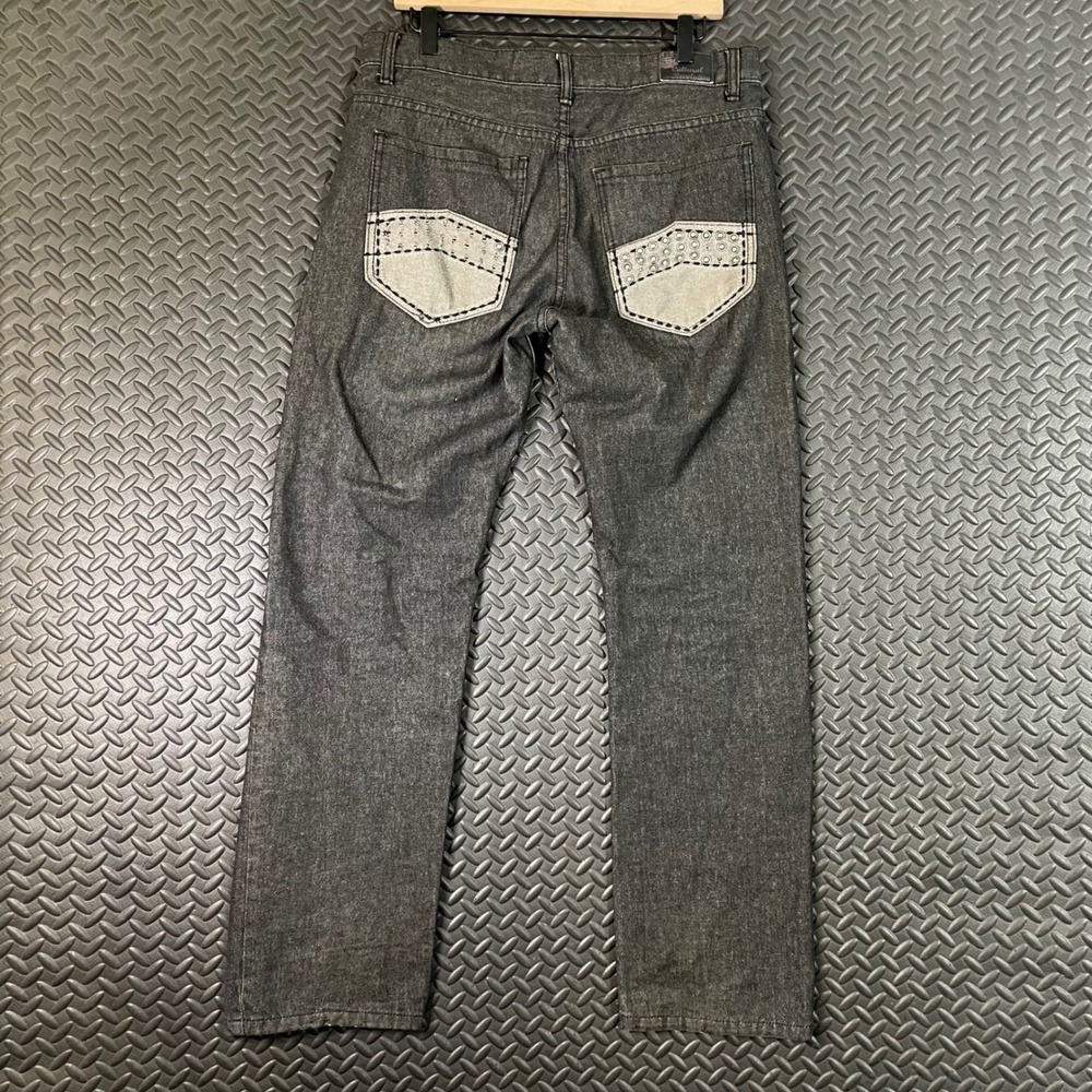 Vintage Y2K Cultural Revolution Dark‎ Gray Baggy Denim Jeans Men's Size 32